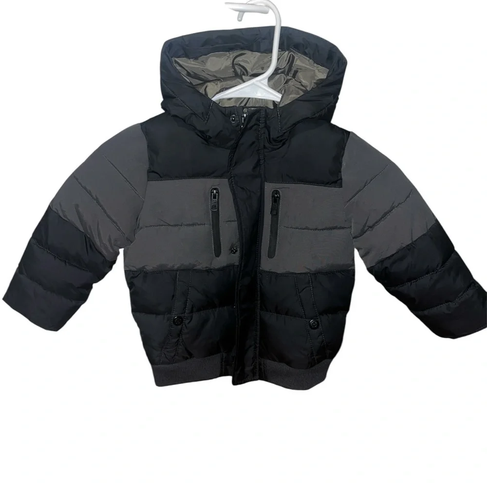 Zara Kids Black and Gray Puffer Jacket